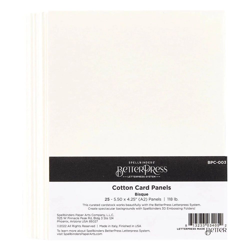 Bisque BetterPress A2 Cotton Card Panels - 25 Pack - Honey Bee Stamps
