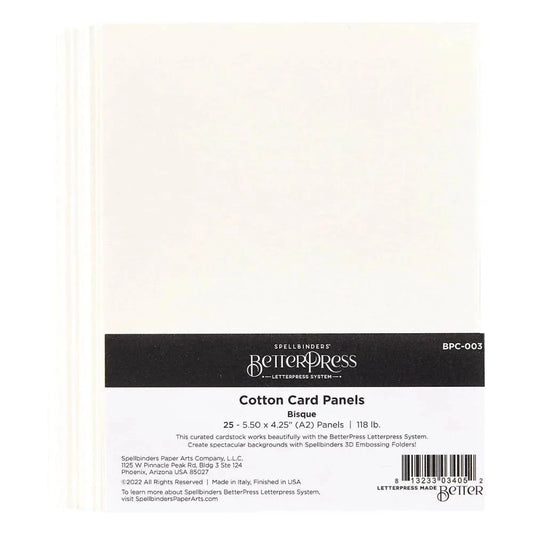 Bisque BetterPress A2 Cotton Card Panels - 25 Pack - Honey Bee Stamps