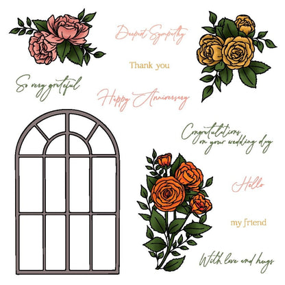 Blooming View - 6x8 Photopolymer Stamp Set - Retiring - Honey Bee Stamps
