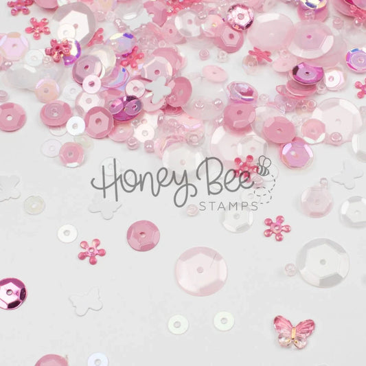 Blossom Breeze - Sequin Mix with Special 3D Pink Crystal Buttery - Honey Bee Stamps