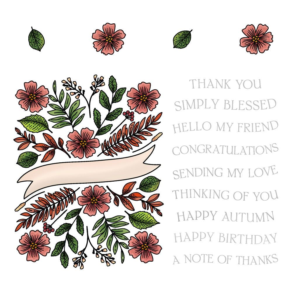 Bountiful Banner - 6x8 Photopolymer Stamp Set - Honey Bee Stamps