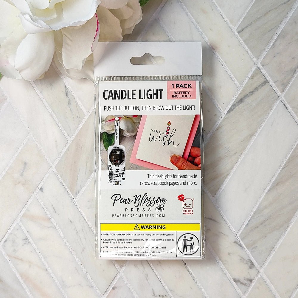 Candle Light by Pear Blossom Press - Single LED Light for Light Up Cards - Honey Bee Stamps