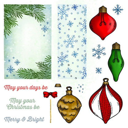 Christmas Lights Vintage Gift Card Box Add - On - 6x6 Photopolymer Stamp Set - Retiring - Honey Bee Stamps