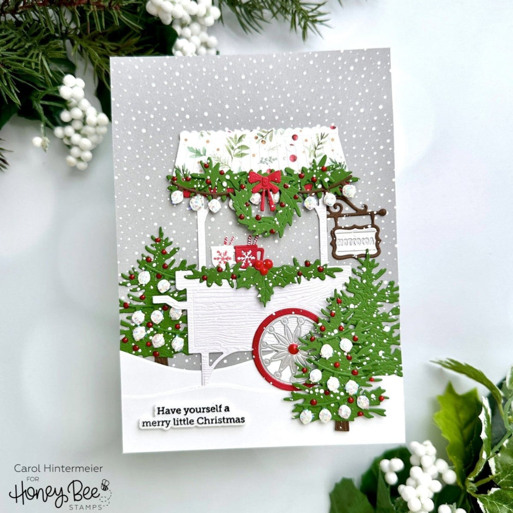 Christmas Market Cart Add - On - Honey Cuts - Stand - Alone Dies - Honey Bee Stamps