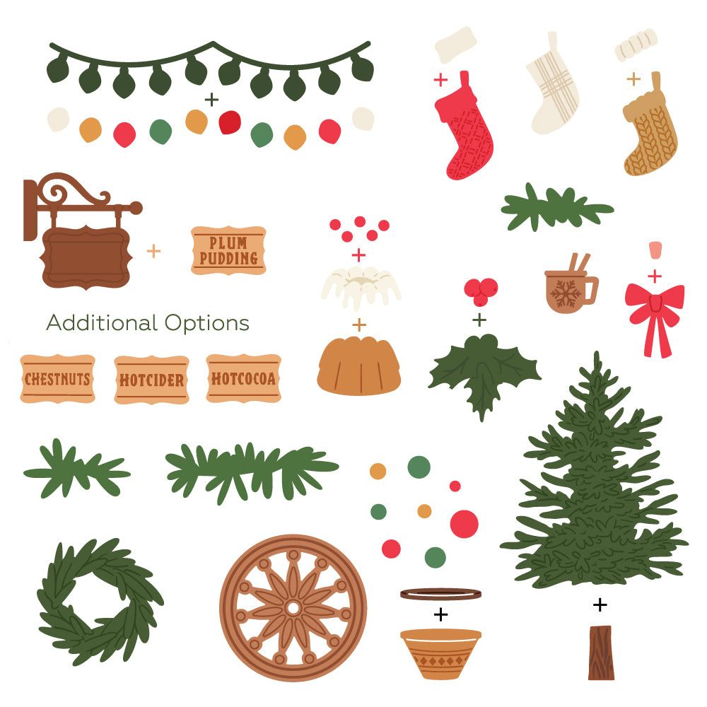 Christmas Market Cart Add - On - Honey Cuts - Stand - Alone Dies - Honey Bee Stamps