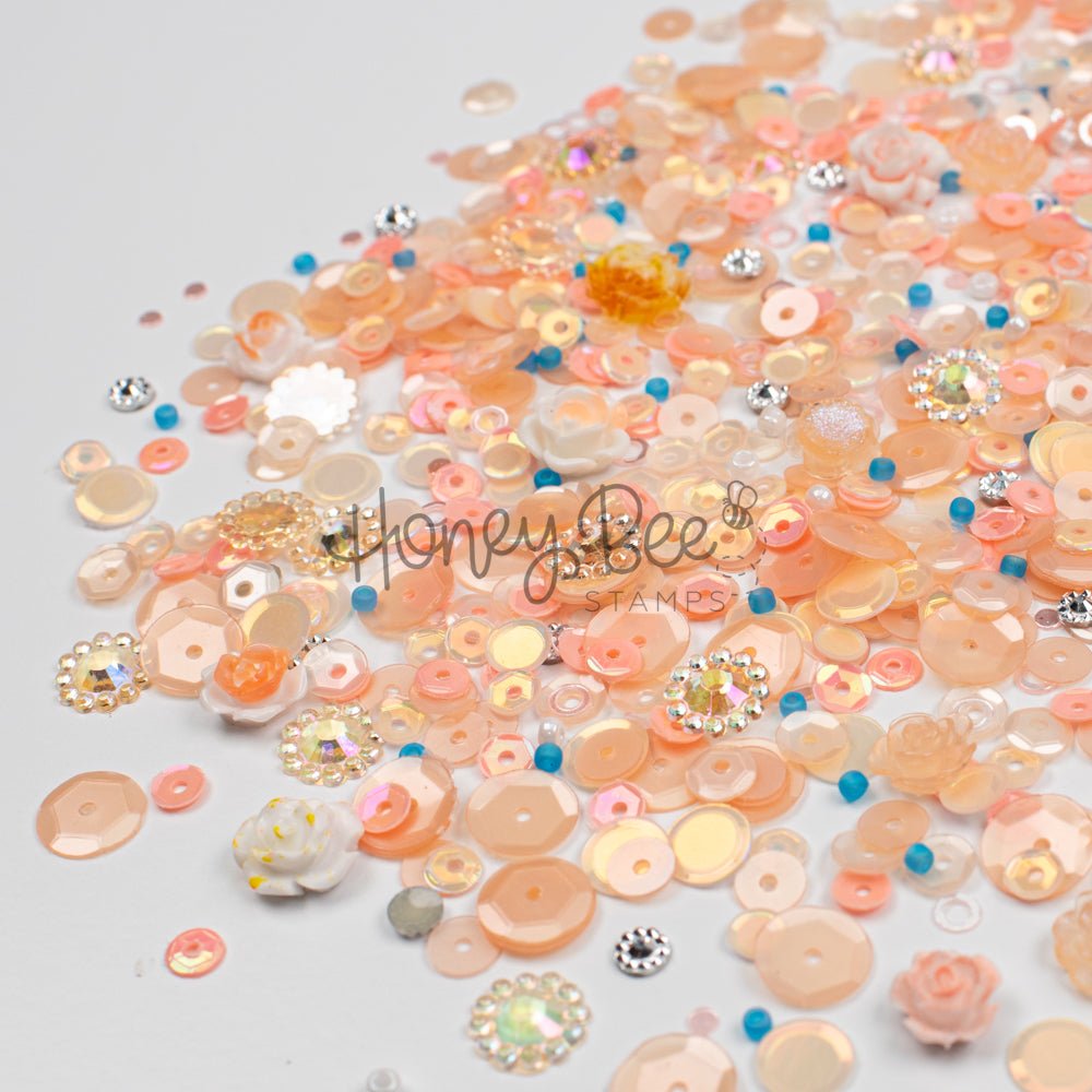 Cozy Bloom - Sequin Mix with Rose and Flower Charms - Honey Bee Stamps