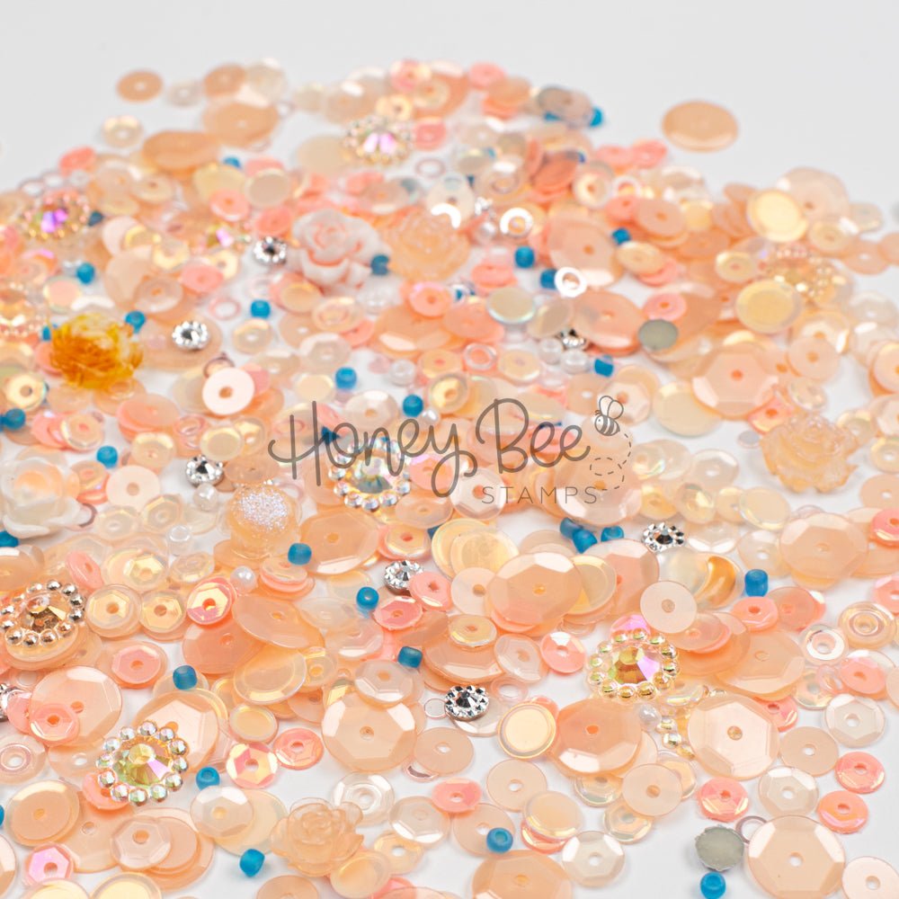 Cozy Bloom - Sequin Mix with Rose and Flower Charms - Honey Bee Stamps