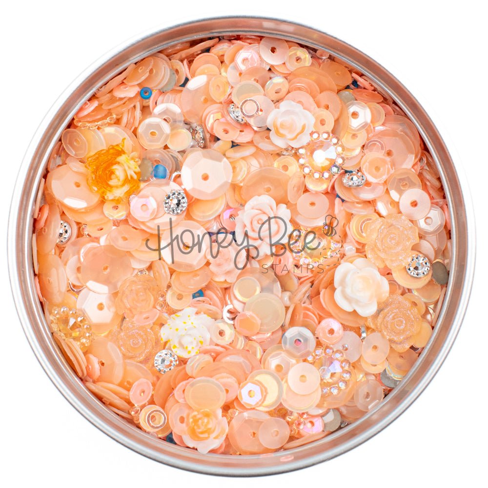 Cozy Bloom - Sequin Mix with Rose and Flower Charms - Honey Bee Stamps