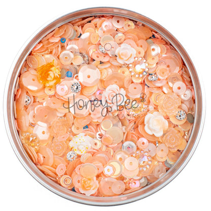 Cozy Bloom - Sequin Mix with Rose and Flower Charms - Honey Bee Stamps