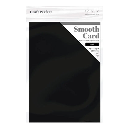 Craft Perfect Smooth Card - A4-300gsm 10 Pack - Jet Black - Honey Bee Stamps