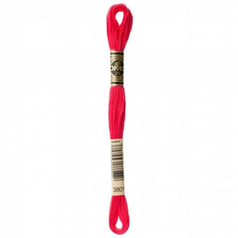 DMC Embroidery Floss, 6 - Strand - Christmas Red Light 3801 - Honey Bee Stamps