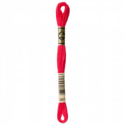 DMC Embroidery Floss, 6 - Strand - Christmas Red Light 3801 - Honey Bee Stamps