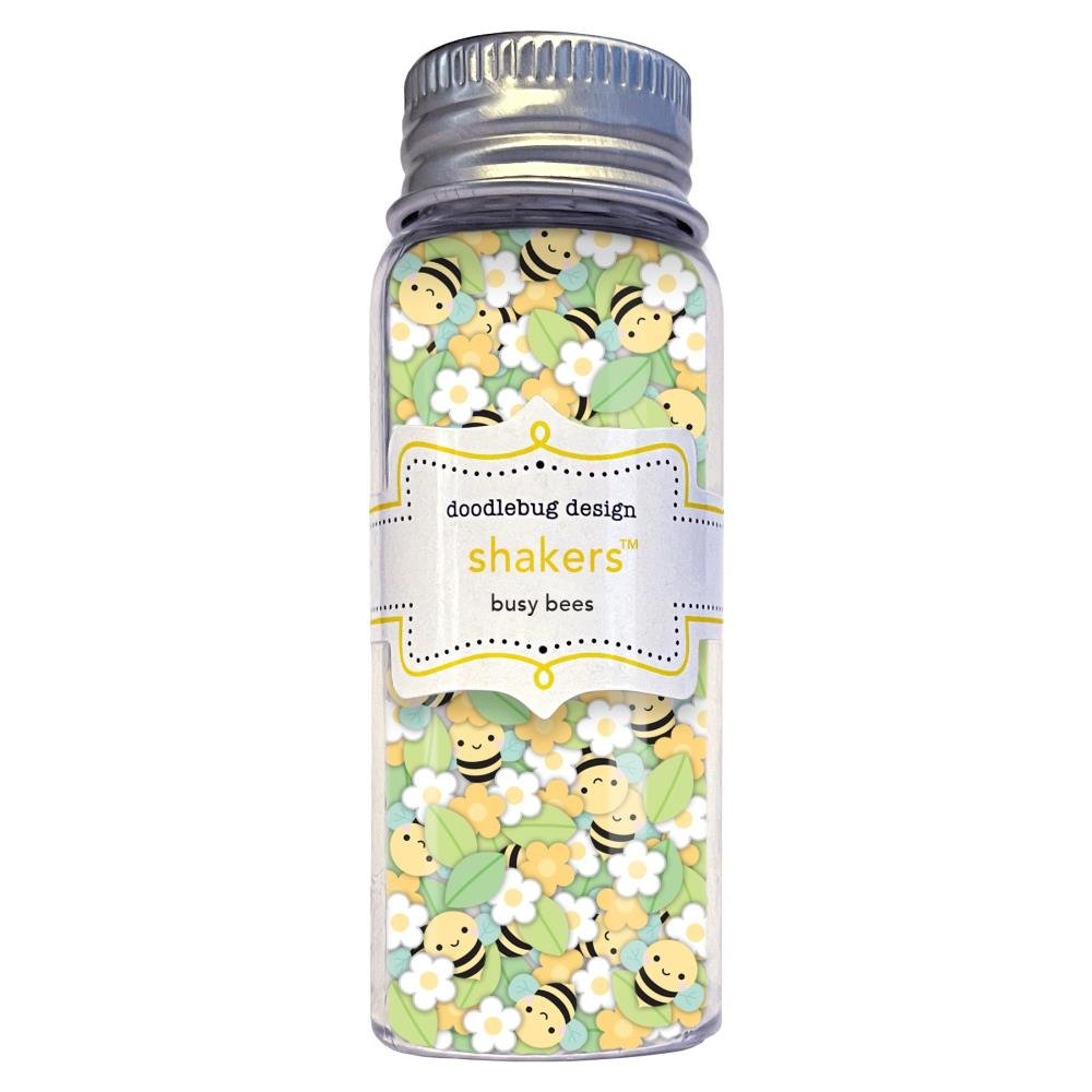 Doodlebug Shakers - Busy Bees - Tiny Clay Bees and Flowers - Honey Bee Stamps