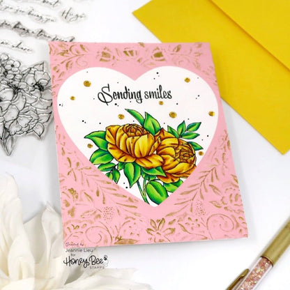 Floral Heart 3D Embossing Folder and Coordinating Die Set - Honey Bee Stamps