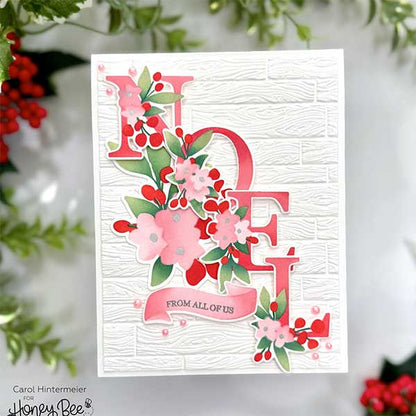 Floral Noel - Set of 6 - 6"x6" Coordinating Stencils - Honey Bee Stamps