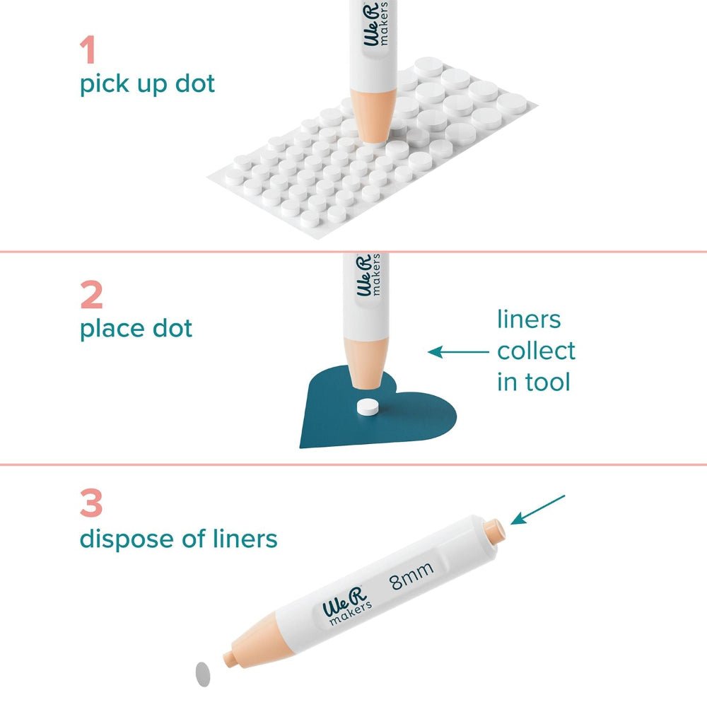 Foam Dot Setter Kit - Set of 3 Sizes 6mm, 8mm, 11mm by We R Memory Keepers - Honey Bee Stamps