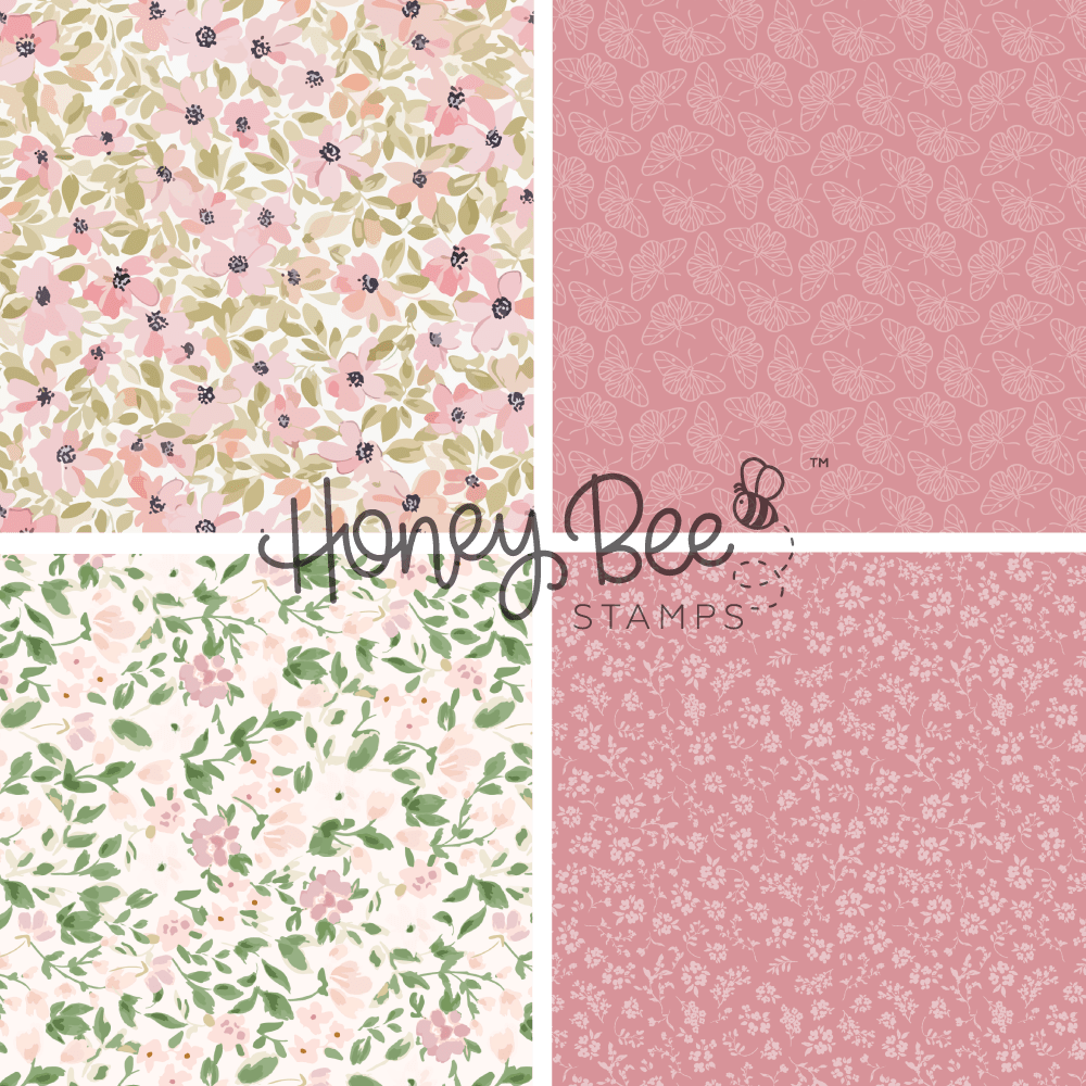 Garden Party Paper Pack - 5.5"x8.5" - 24 Double - Sided Sheets - Includes Paper Organizer! - Honey Bee Stamps