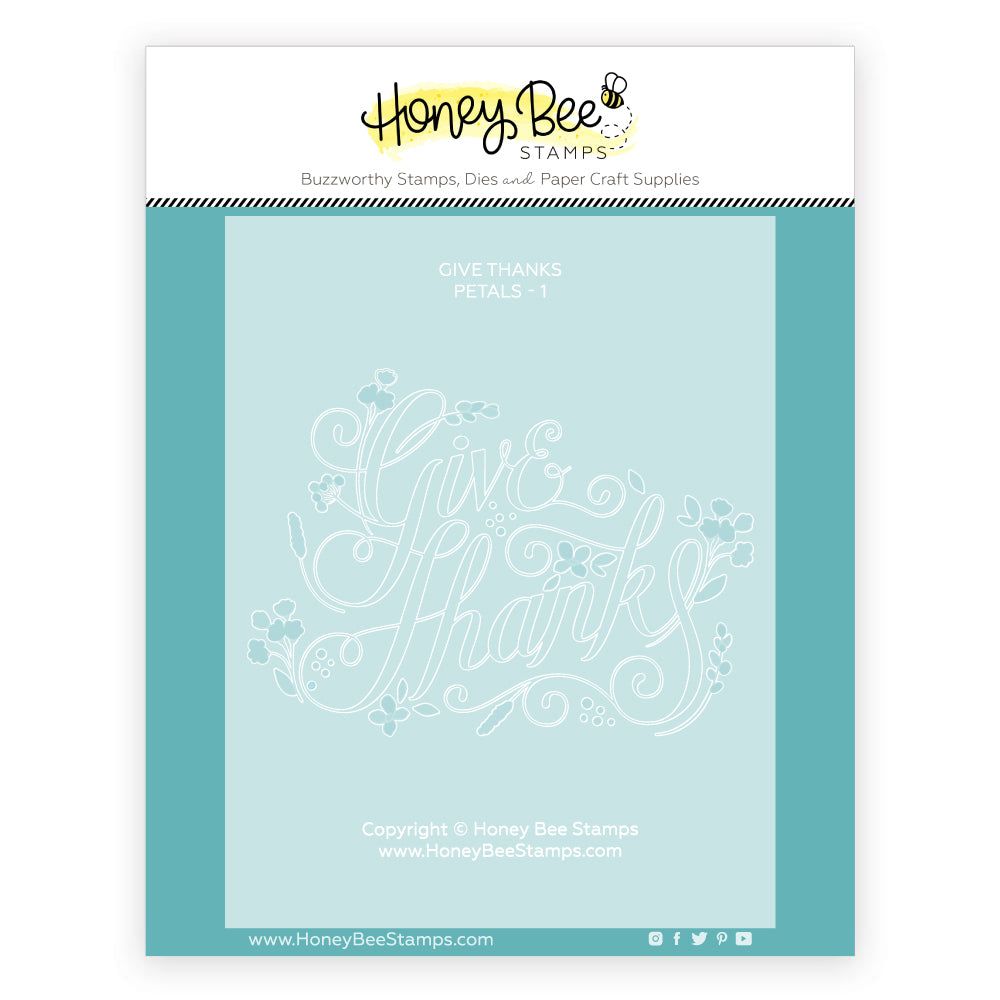 Give Thanks - Set Of 4 - A2 4.25"x5.5" Coordinating tencils - Honey Bee Stamps