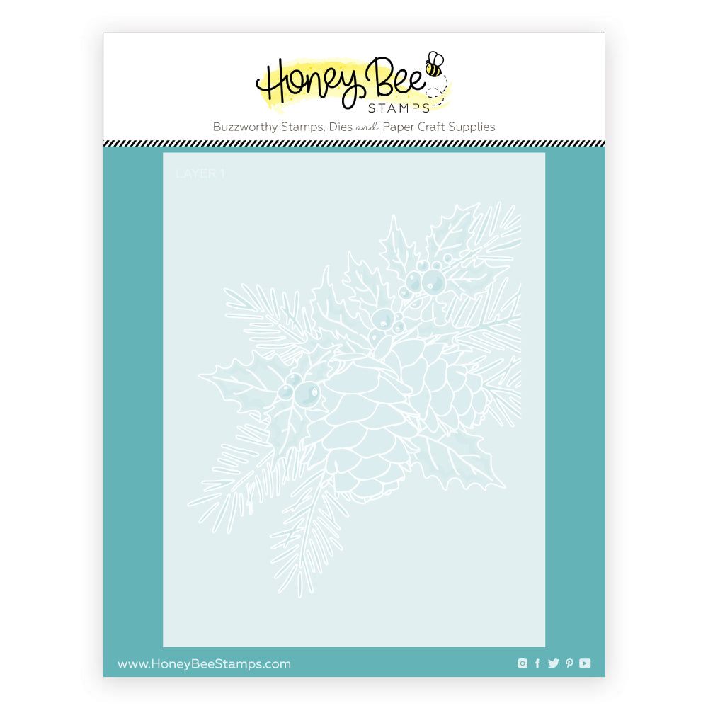 Good Tidings - Set Of 6 - A2 4.25"x5.5" Coordinating Stencils - Honey Bee Stamps