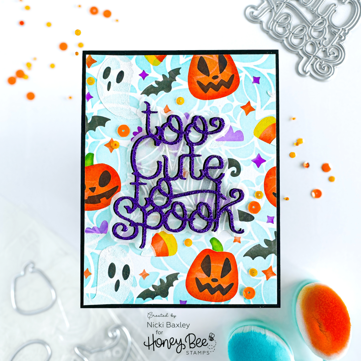 Happy Haunting - Set of 6 - 6"x6" Background Stencils - Honey Bee Stamps