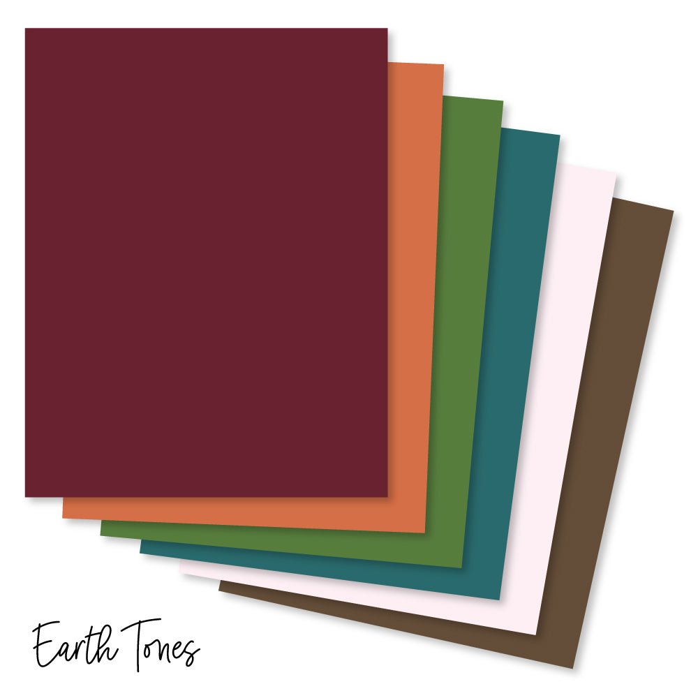 Hive Hues Collection 100lb. Solid Cardstock - 12 Sheets 8.5"x11" - Earth Tones - Honey Bee Stamps