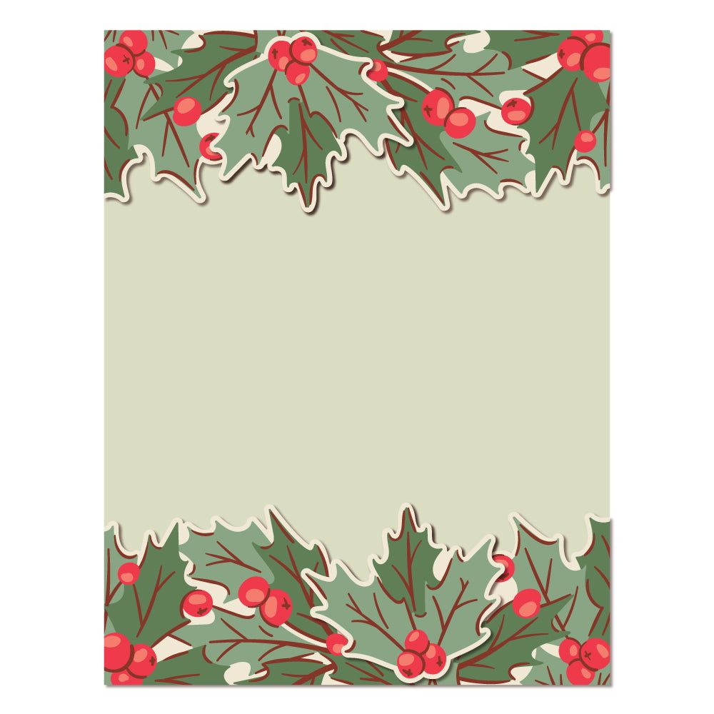 Holly Border - Set of 2 - Coordinating 6x6" Stencils - Retiring - Honey Bee Stamps