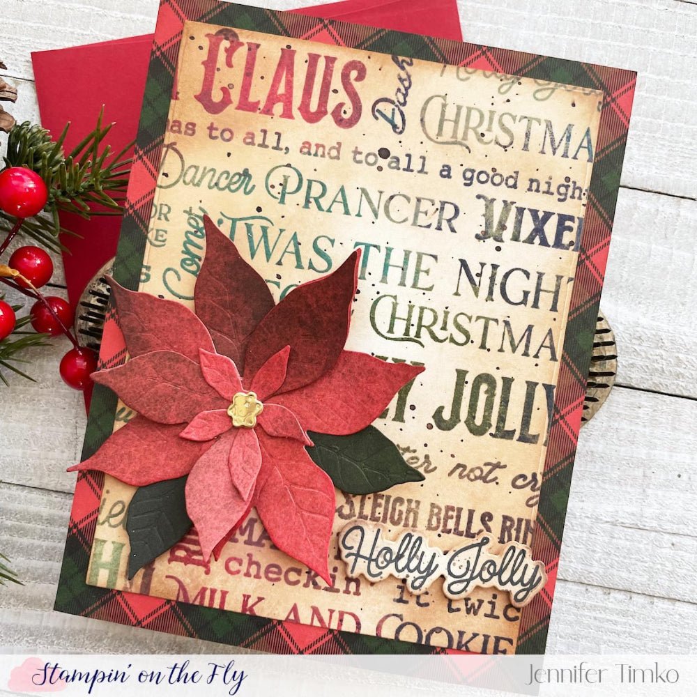 Holly Jolly Background - 6x6 Photopolymer Stamp Set - Honey Bee Stamps