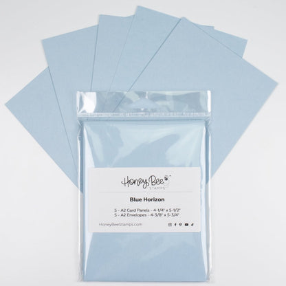 Honey Bee A2 Card Panels and Envelopes Set Of 5 - Blue Horizon - Honey Bee Stamps