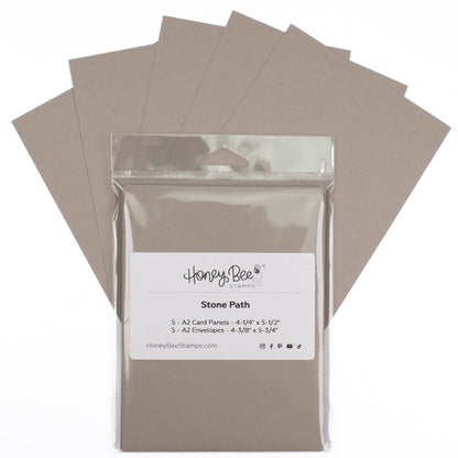 Honey Bee A2 Card Panels and Envelopes Set Of 5 - Stone Path - Honey Bee Stamps