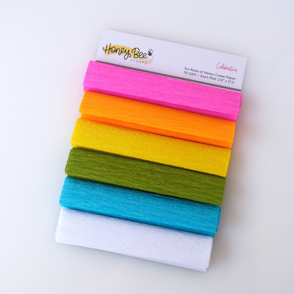 Honey Bee Heavy Crepe Paper 6 Roll pk - Celebration - Retiring - Honey Bee Stamps