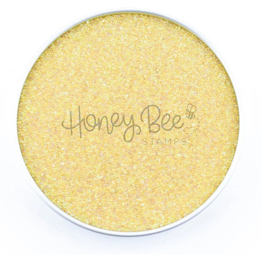 Honey Bee Stamps yellow tiny bubbles no hole glass beads in a round container