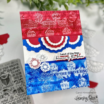 Land Of The Free - 5x6 Rubber Cling Stamp Set - Honey Bee Stamps