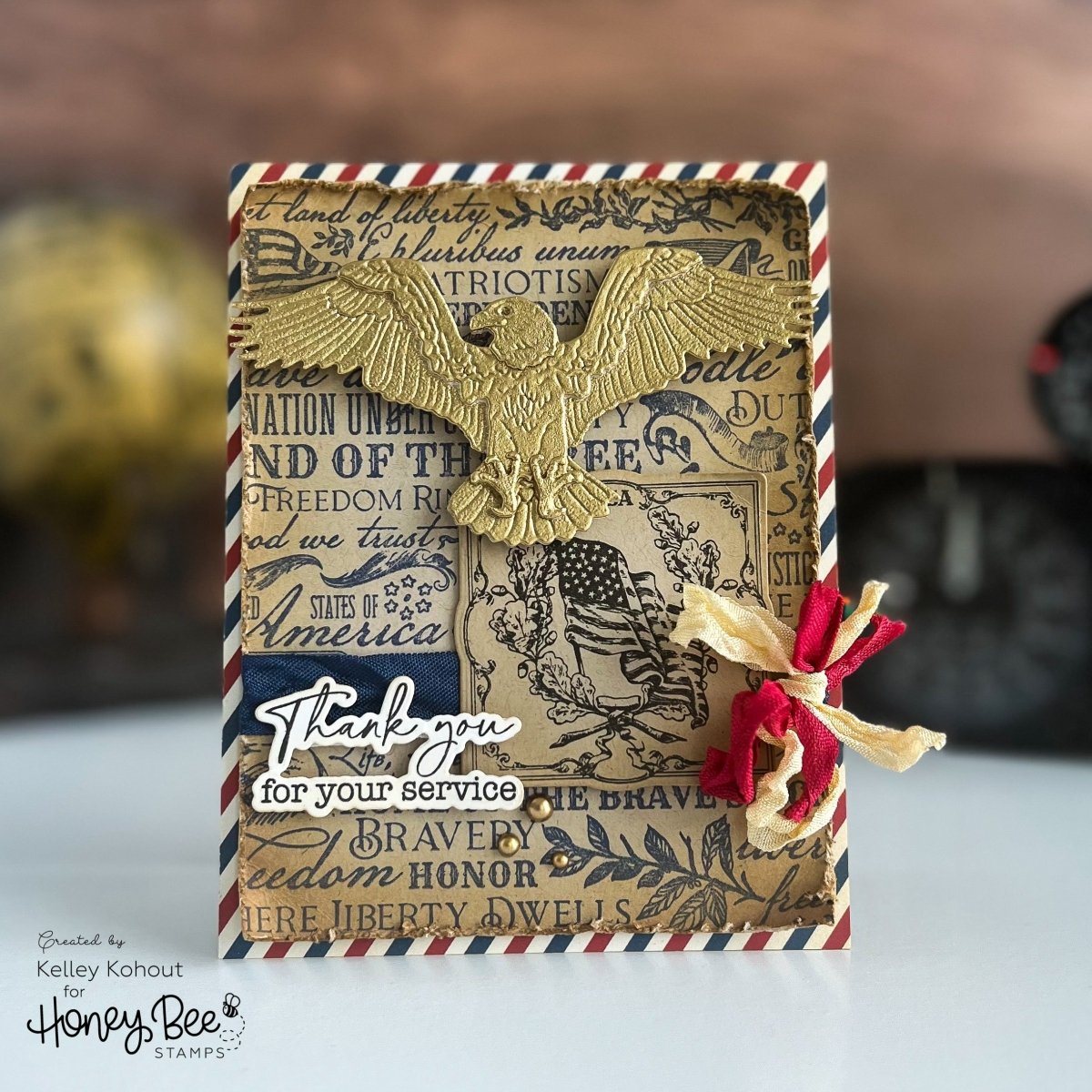Land Of The Free - 5x6 Rubber Cling Stamp Set - Honey Bee Stamps