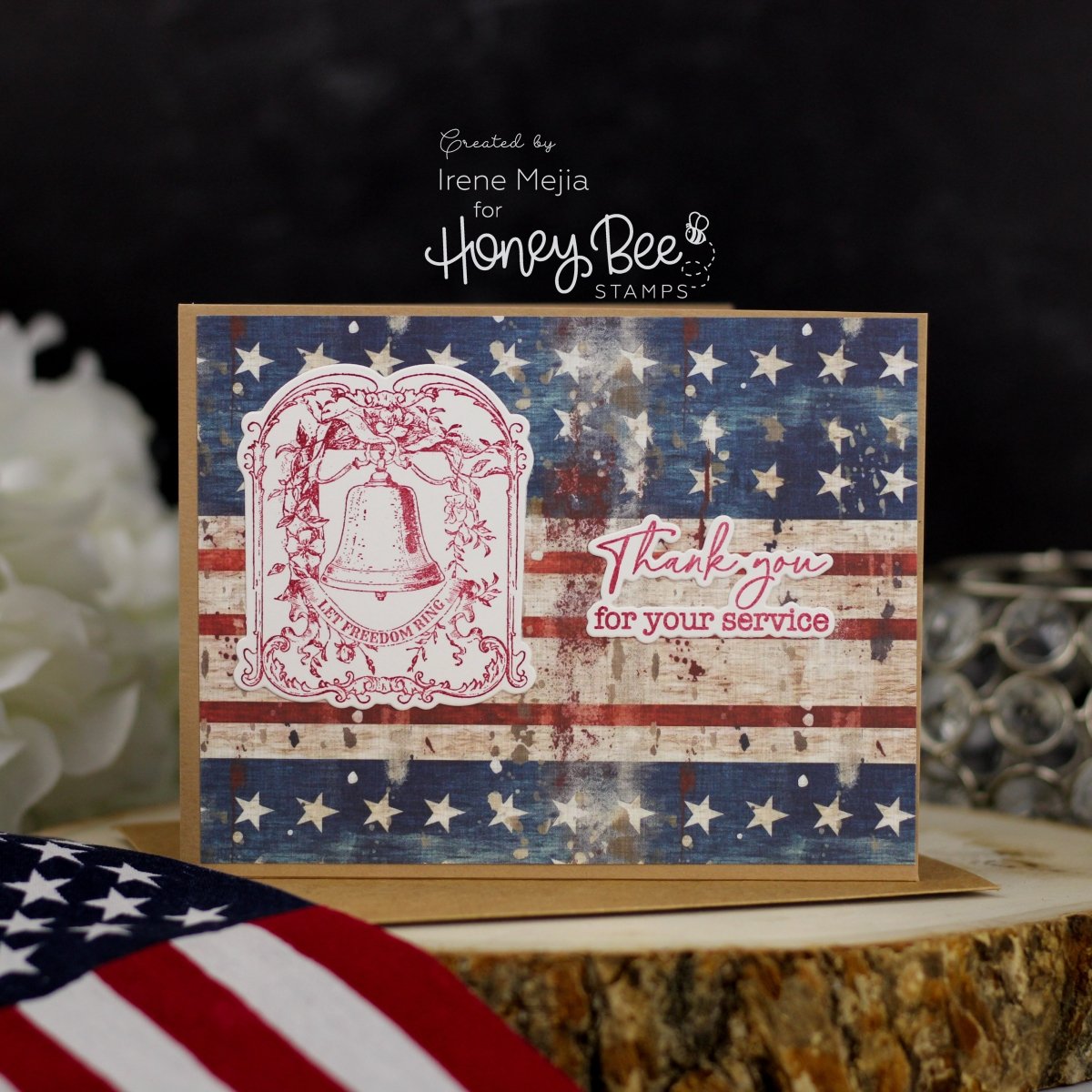 Let Freedom Ring - 5x6 Rubber Cling Stamp Set - Honey Bee Stamps