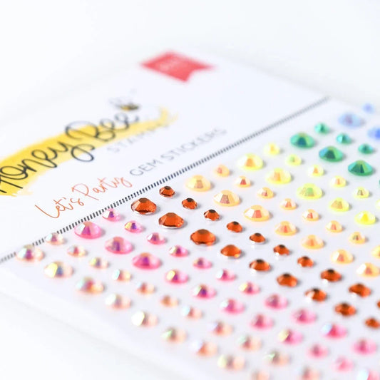 Let's Party Gem Stickers - 210 Count - Honey Bee Stamps