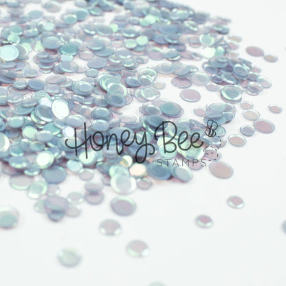 Lost Lake - No Hole Sequins - Pale Blue Gray Iridescent Confetti Mix - Honey Bee Stamps