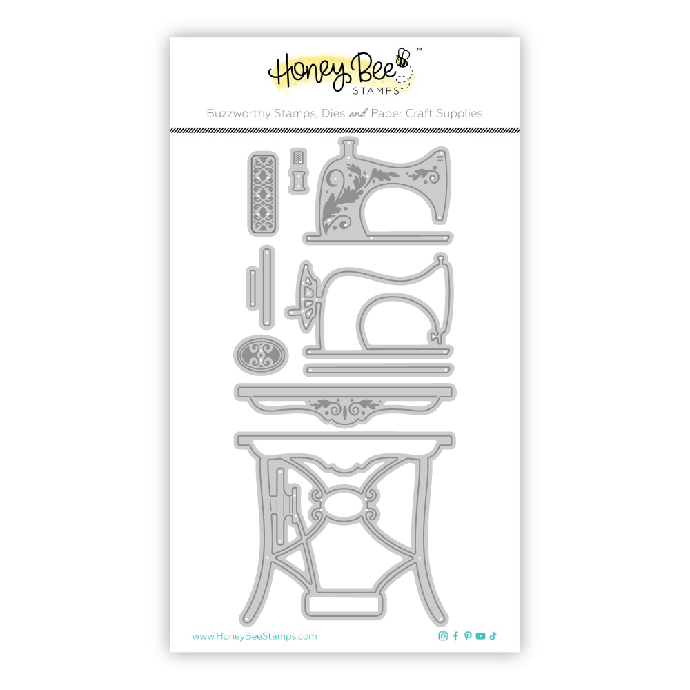 Lovely Layers: Antique Sewing Table - Honey Cuts - Stand - Alone Dies - Honey Bee Stamps