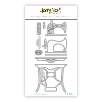 Lovely Layers: Antique Sewing Table - Honey Cuts - Stand - Alone Dies - Honey Bee Stamps