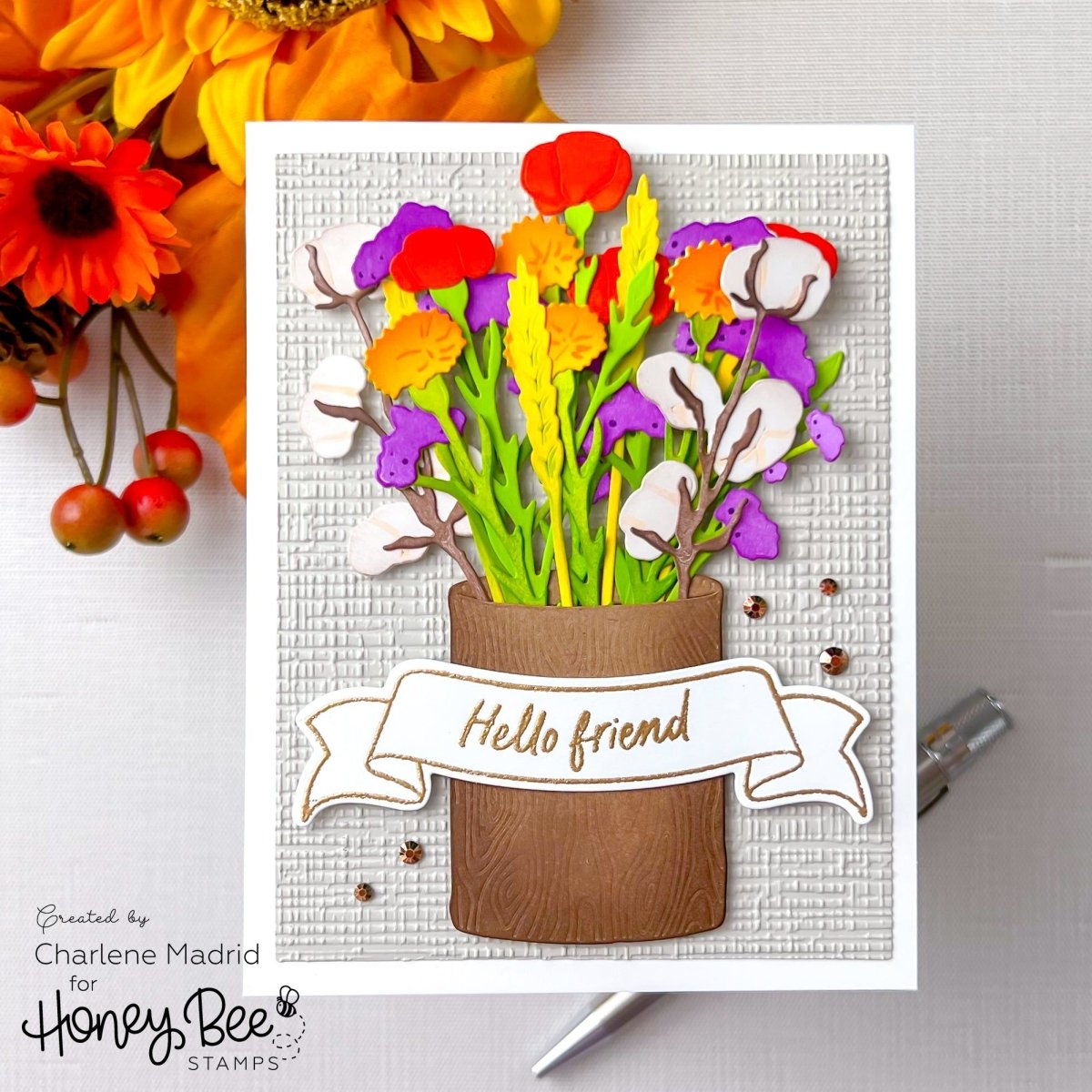 Lovely Layers: Autumn Bouquet - Honey Cuts - Stand - Alone Dies - Honey Bee Stamps