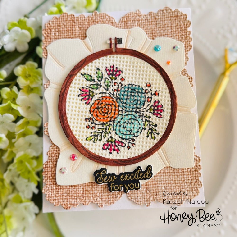 Lovely Layers: Circle Embroidery Hoop - Honey Cuts - Stand - Alone Dies - Honey Bee Stamps