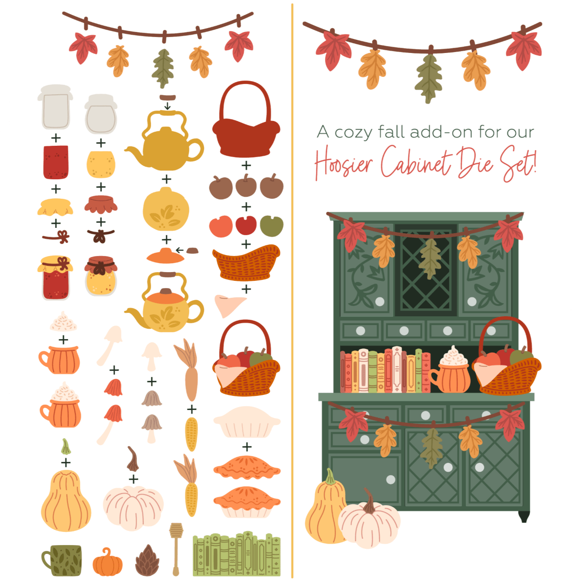 Lovely Layers: Hoosier Cabinet Fall Add - On - Honey Cuts - Stand - Alone Dies - Honey Bee Stamps