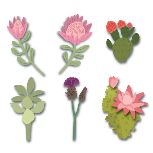 Lovely Layers: Mini Desert Blooms - Honey Cuts - Stand - Alone Dies - Honey Bee Stamps