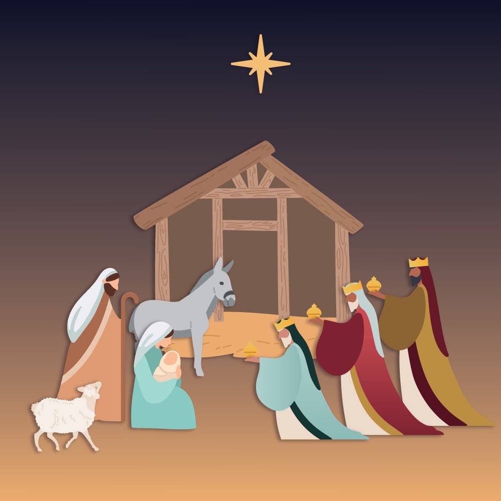 Lovely Layers: Nativity Scene - Honey Cuts - Stand - Alone Dies - Honey Bee Stamps