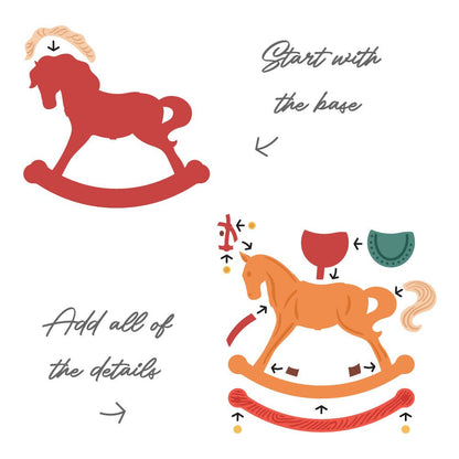 Lovely Layers: Old Fashioned Rocking Horse - Honey Cuts - Stand - Alone Dies - Honey Bee Stamps