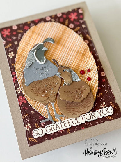 Lovely Layers: Quail - Honey Cuts - Stand - Alone Dies - Honey Bee Stamps