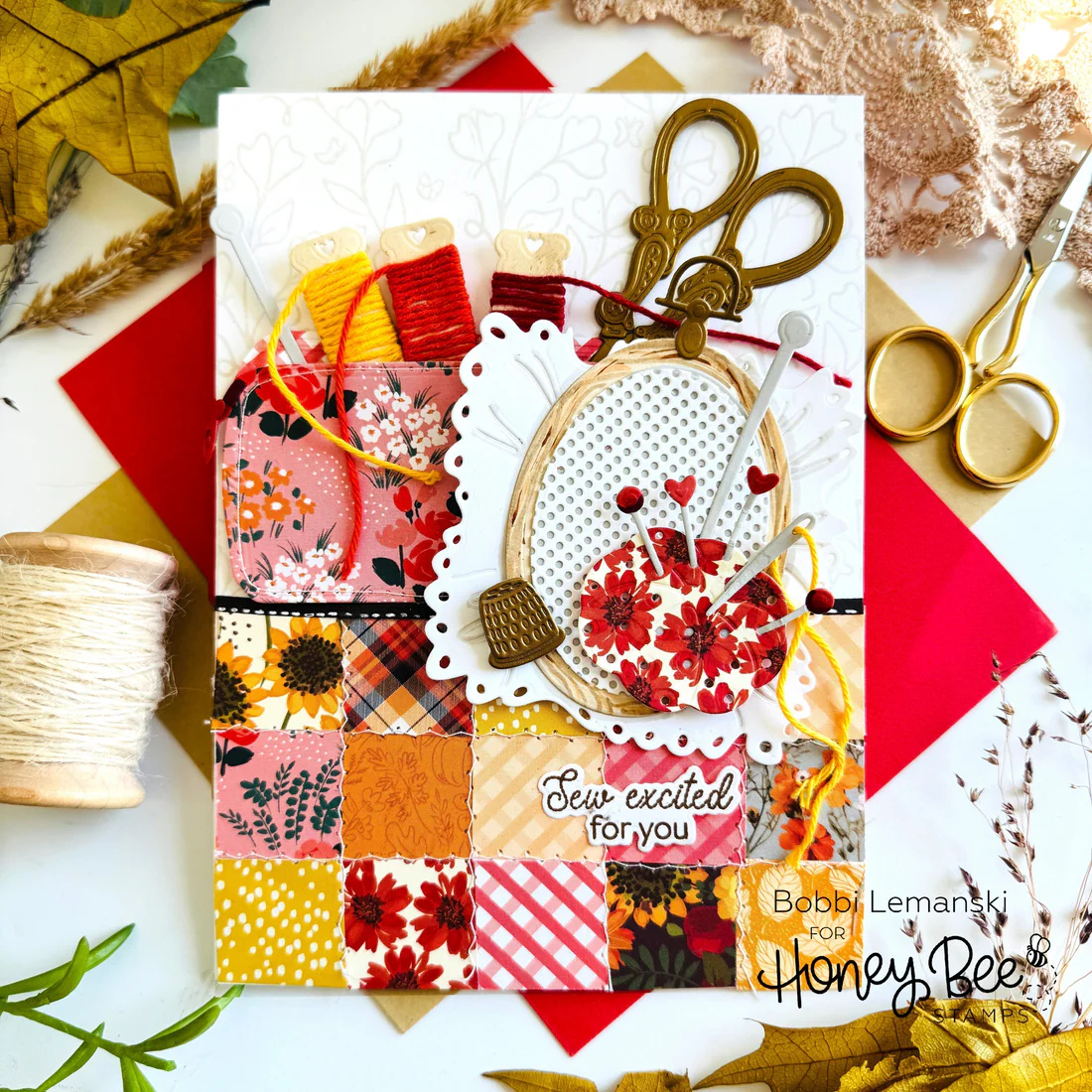 Lovely Layers: Shaped Embroidery Hoop - Honey Cuts - Stand - Alone Dies - Honey Bee Stamps