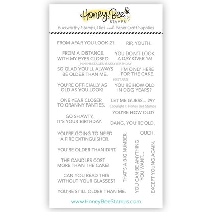 Mini Messages: Sassy Birthday - 4x6 Photopolymer Stamp Set - Honey Bee Stamps