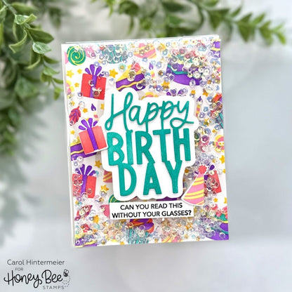 Mini Messages: Sassy Birthday - 4x6 Photopolymer Stamp Set - Honey Bee Stamps