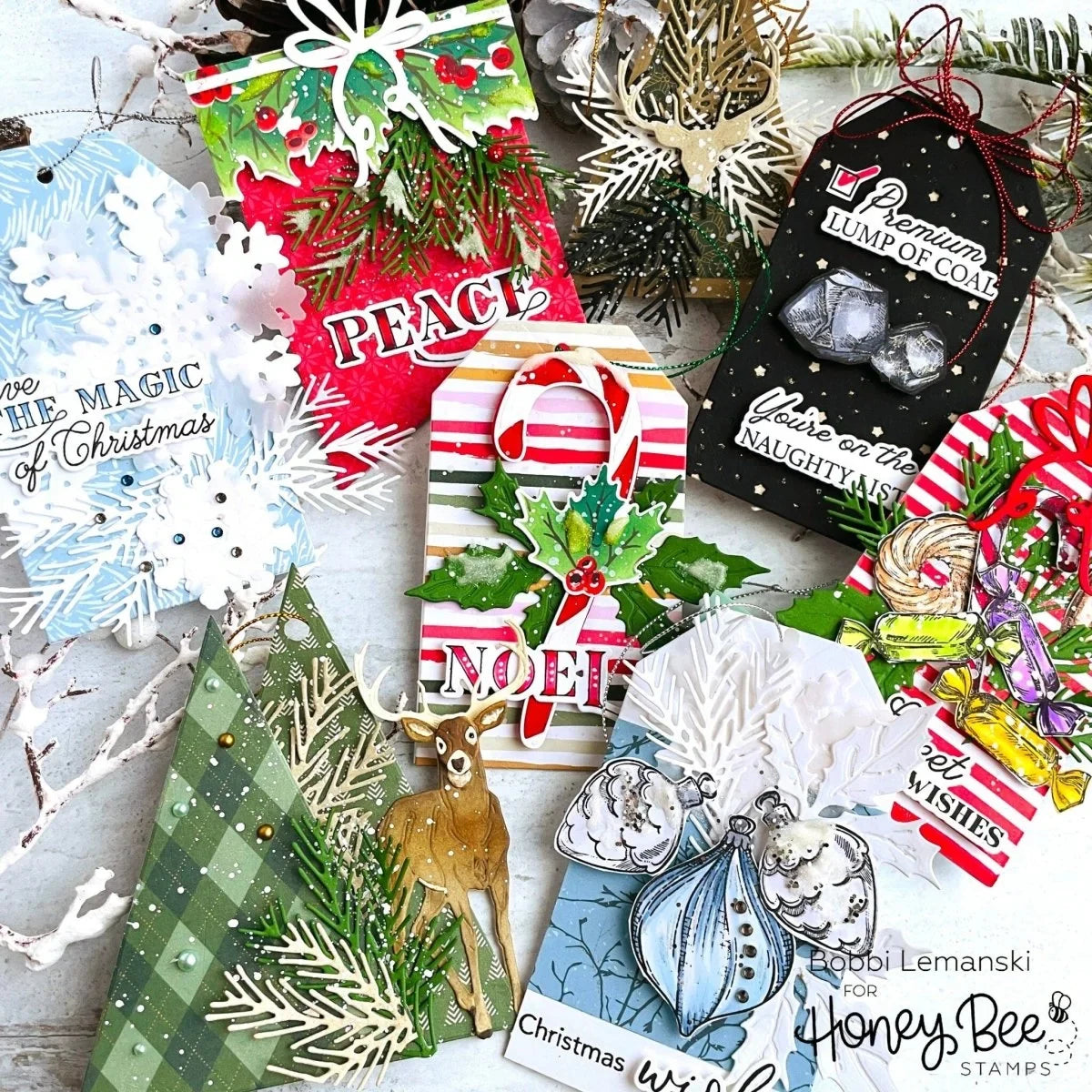 Naughty List Vintage Gift Card Box Add - On - Honey Cuts - Coordinating Dies - Retiring - Honey Bee Stamps