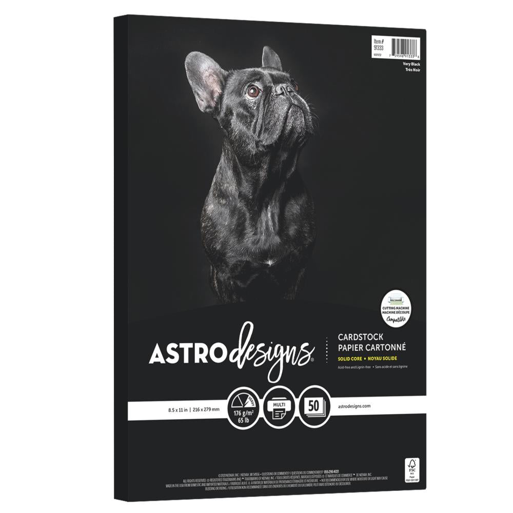 Neenah Astrodesigns 65lb Cardstock 8.5"x11" 50/pkg - Very Black - Honey Bee Stamps